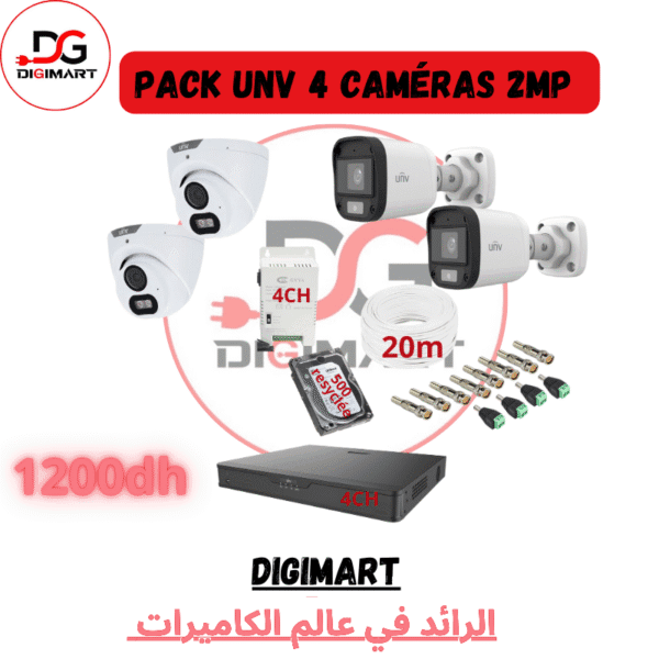 Pack unv 3 caméras 2MP