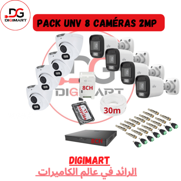 Pack UNV 8 caméras 2MP