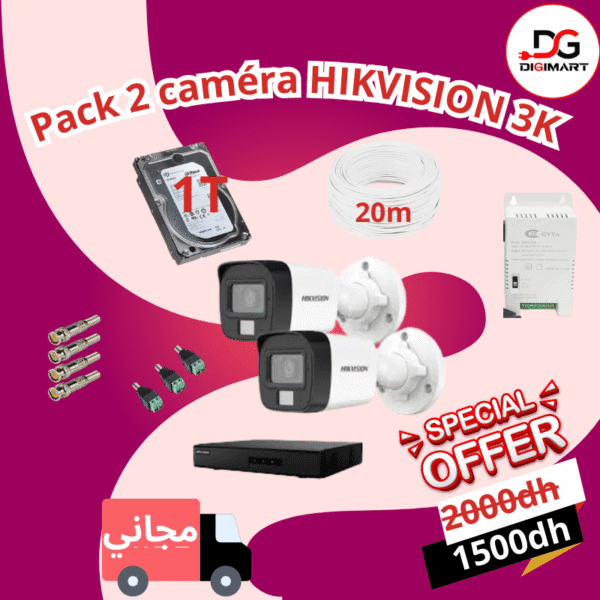 Pack 2 caméra HIKVISION 3K