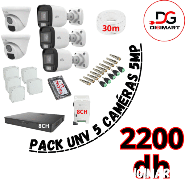 Pack UNV 5 caméras 5MP