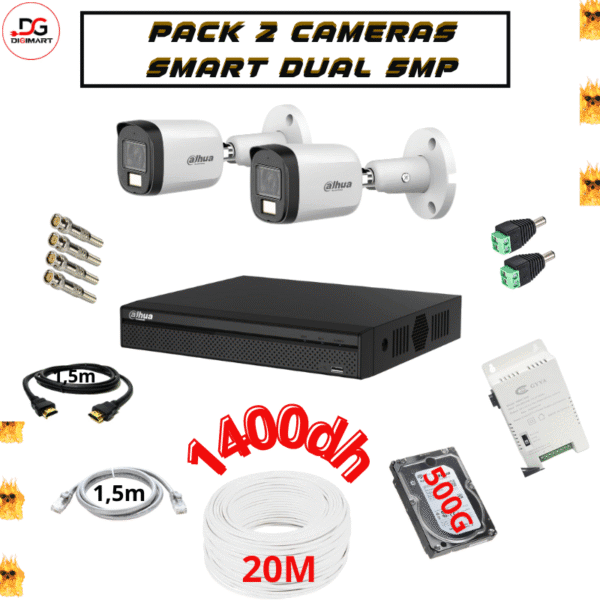 pack 2cameras dahua Smart Dual 5MP