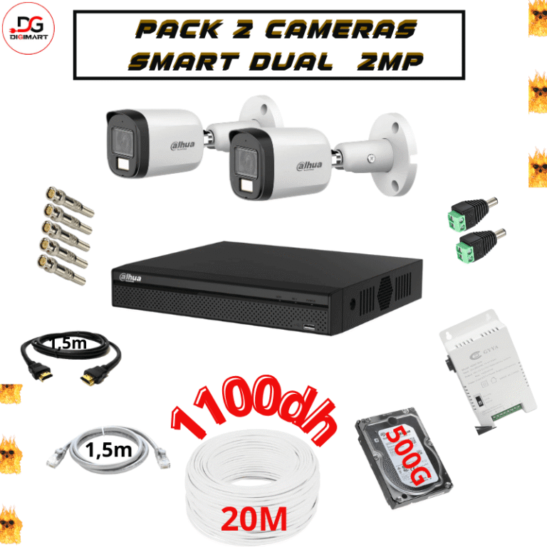 Pack 2 caméras smart dual 2MP
