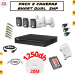 Pack 3 Caméras dahua Smart Dual 2MP