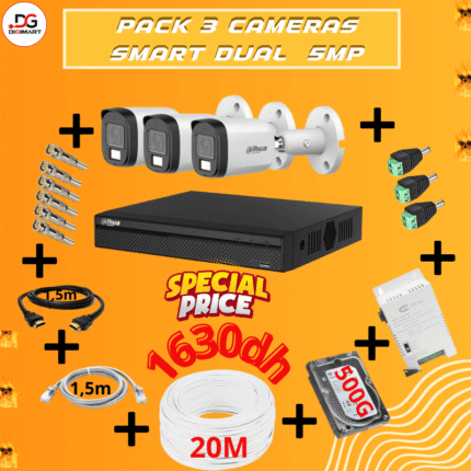 Pack 4 cameras dahua Smart Dual 5MP – 2