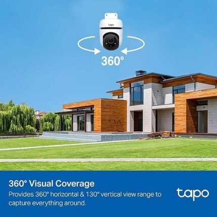 Tapo 1080P Outdoor Wired Pan/Tilt Security Wi-Fi Camera, 360° View,