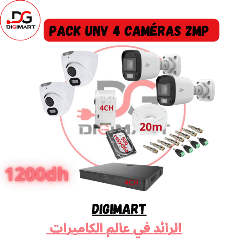 pack UNV avec 4 caméras 2MP