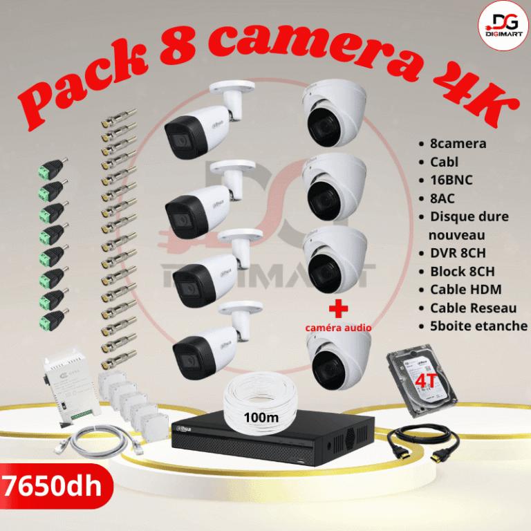 Pack 8 camera 4K