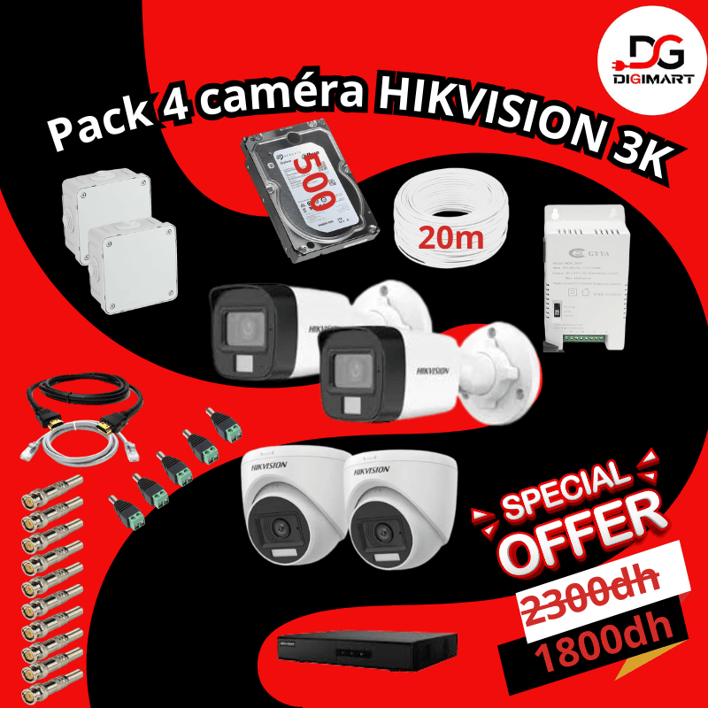 Pack 4 caméras HIKVISION 3K – 2