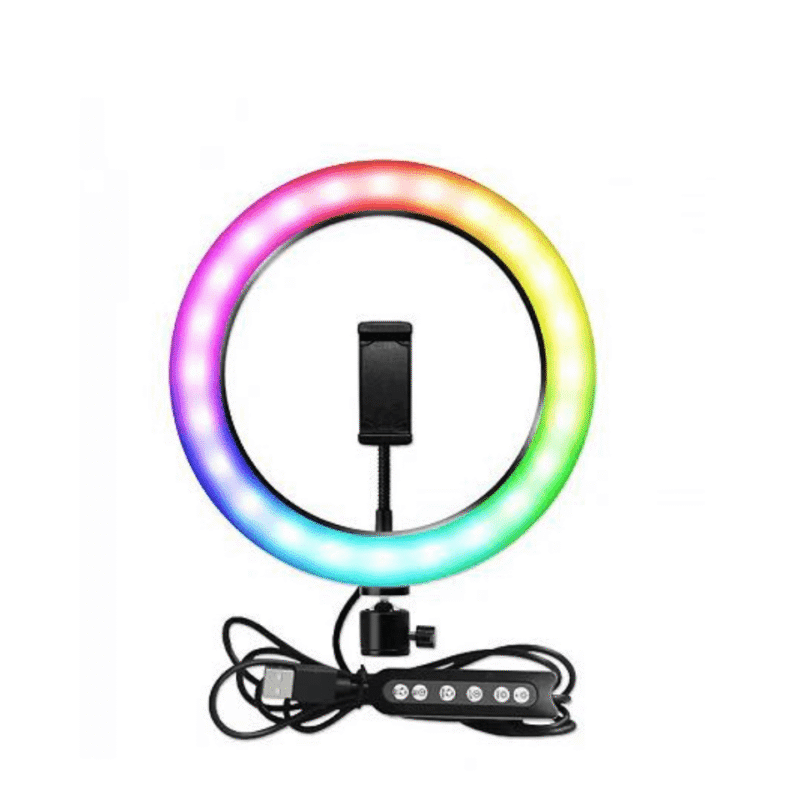 RGB LED: MJ26 RGB LED Soft Ring Light 26cm With Phone Holder